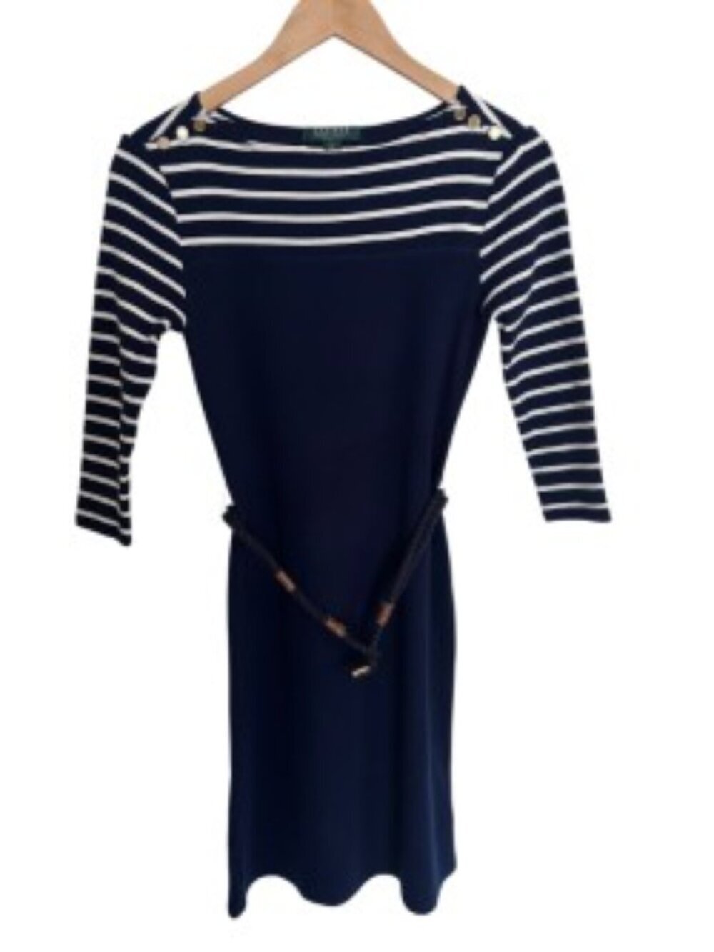 Ralph Lauren Navy & White Boat Neck Dress PS